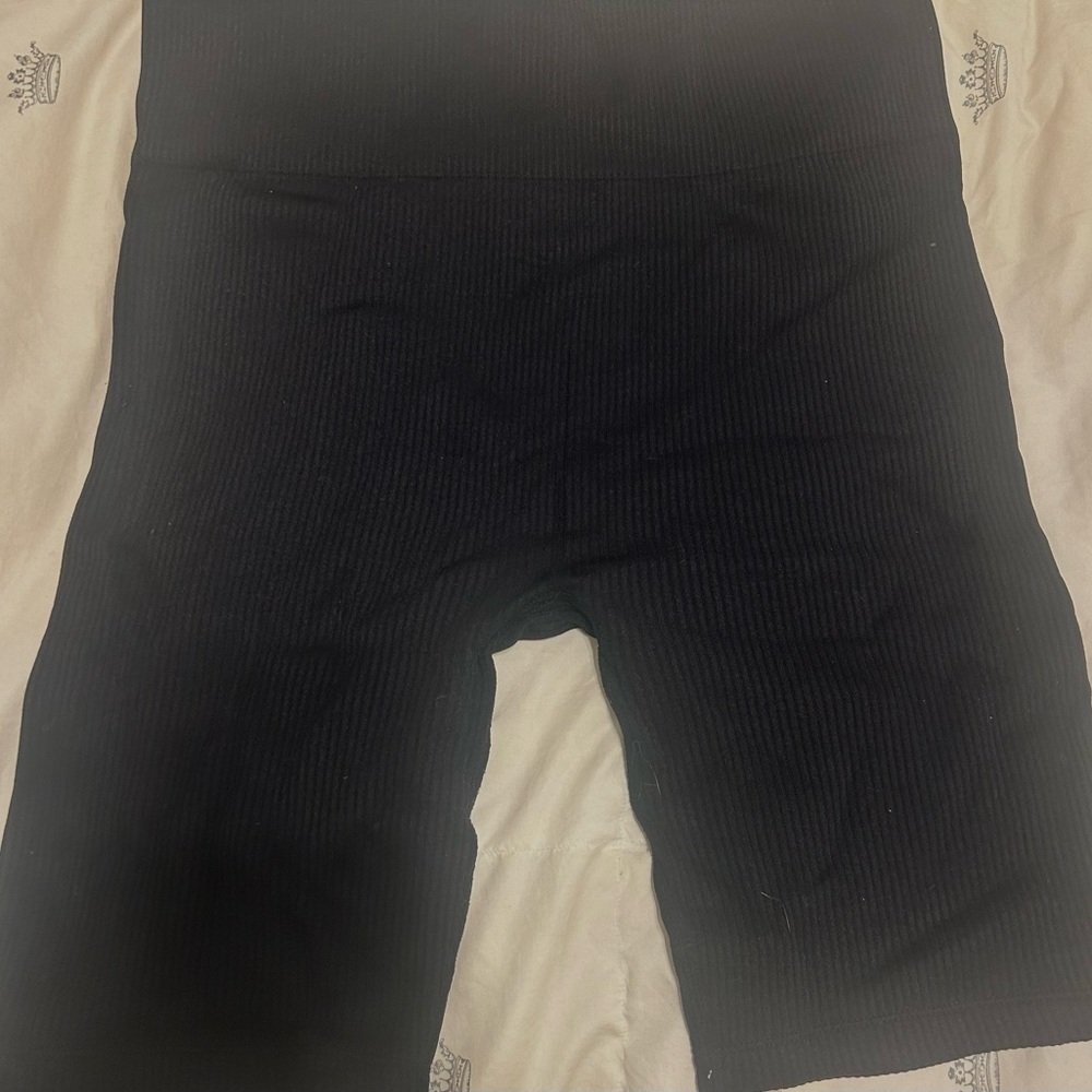 Dynamite Black Ribbed biker Shorts